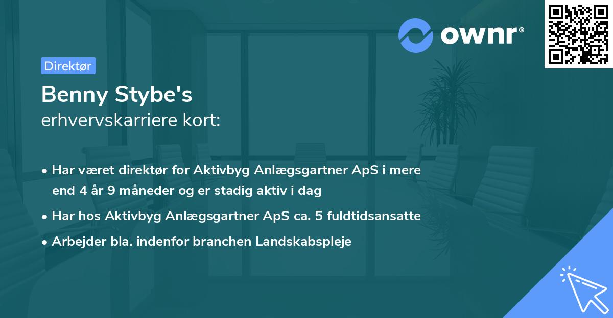 Benny Stybe's erhvervskarriere kort