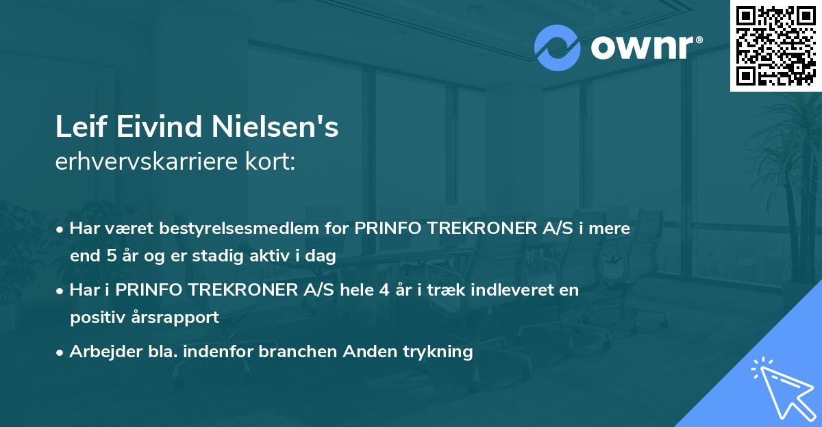 Leif Eivind Nielsen's erhvervskarriere kort