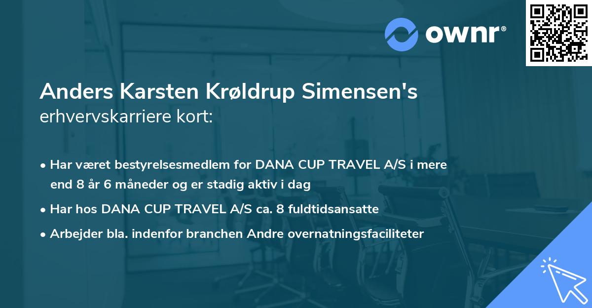 Anders Karsten Krøldrup Simensen's erhvervskarriere kort