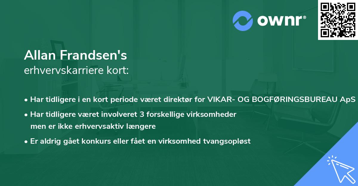 Allan Frandsen's erhvervskarriere kort