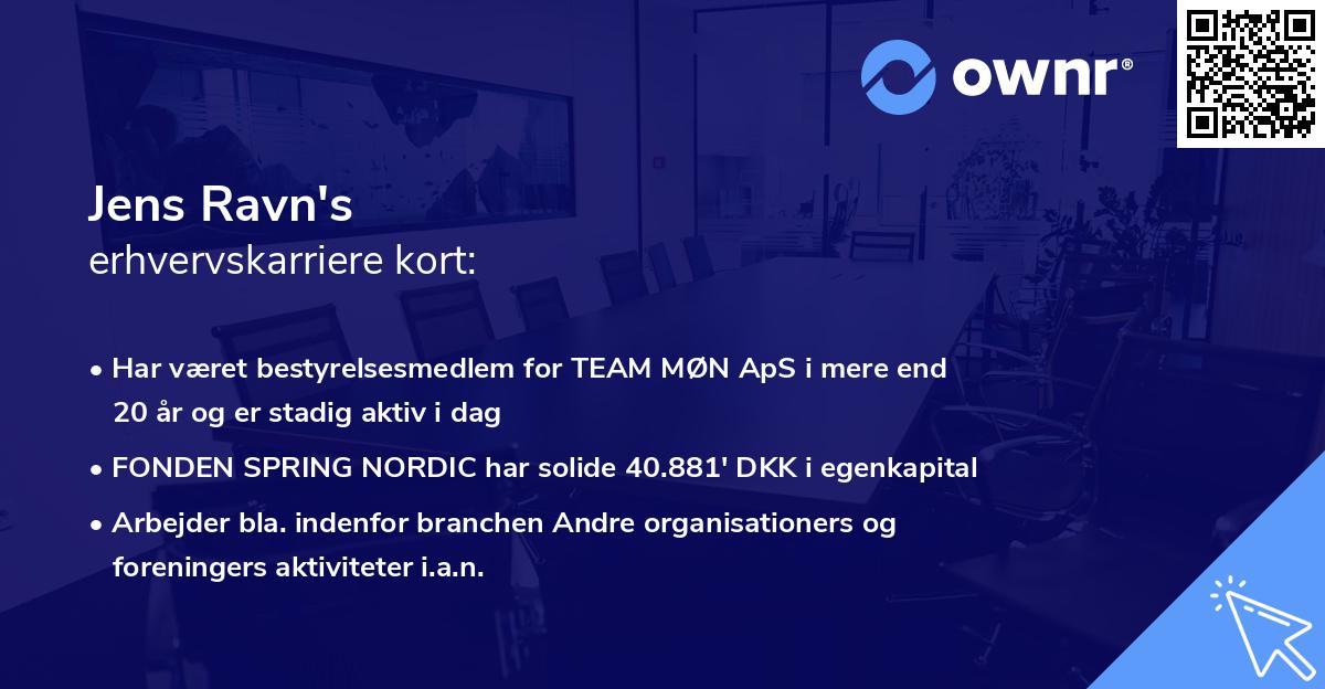 Jens Ravn's erhvervskarriere kort