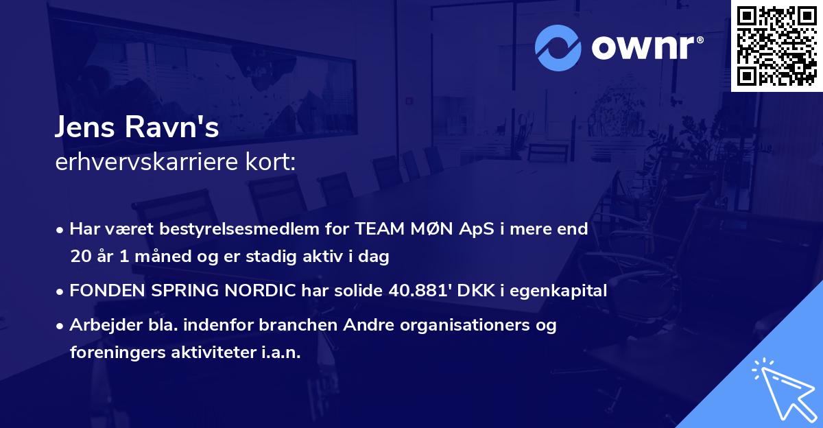 Jens Ravn's erhvervskarriere kort