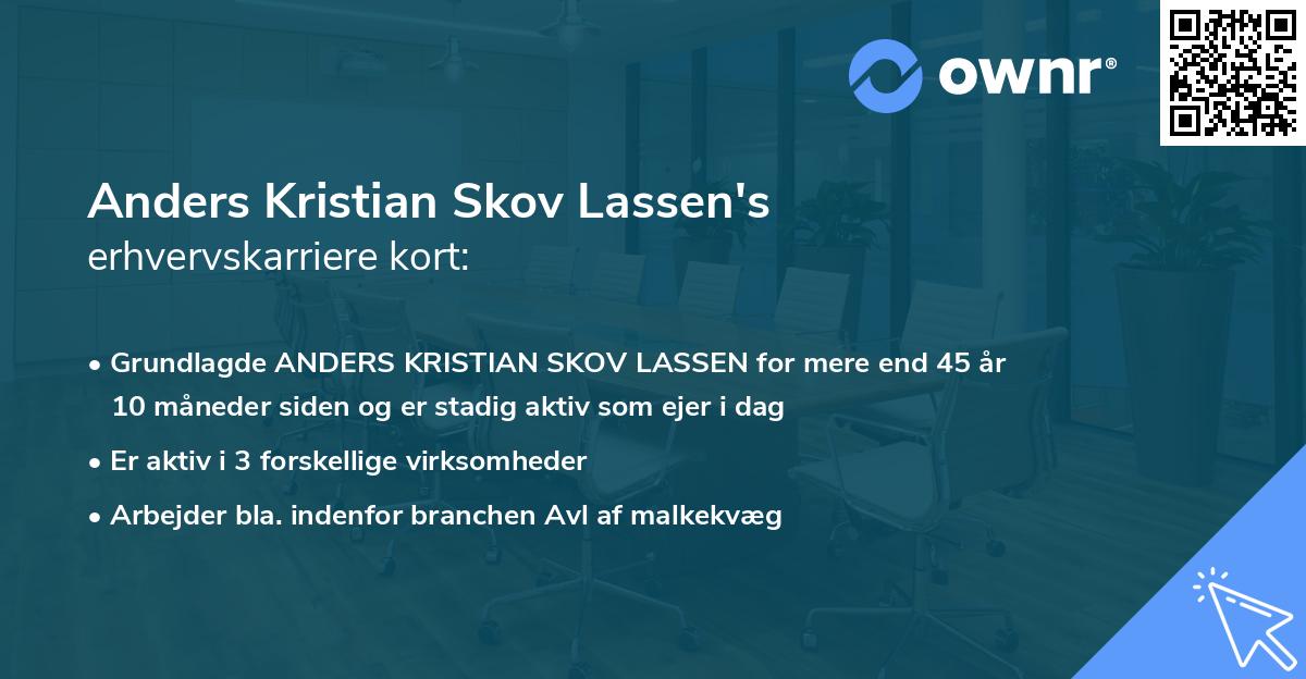 Anders Kristian Skov Lassen's erhvervskarriere kort