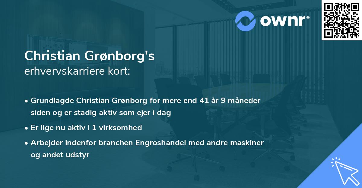 Christian Grønborg's erhvervskarriere kort