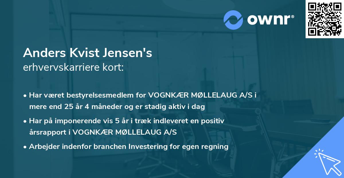 Anders Kvist Jensen's erhvervskarriere kort