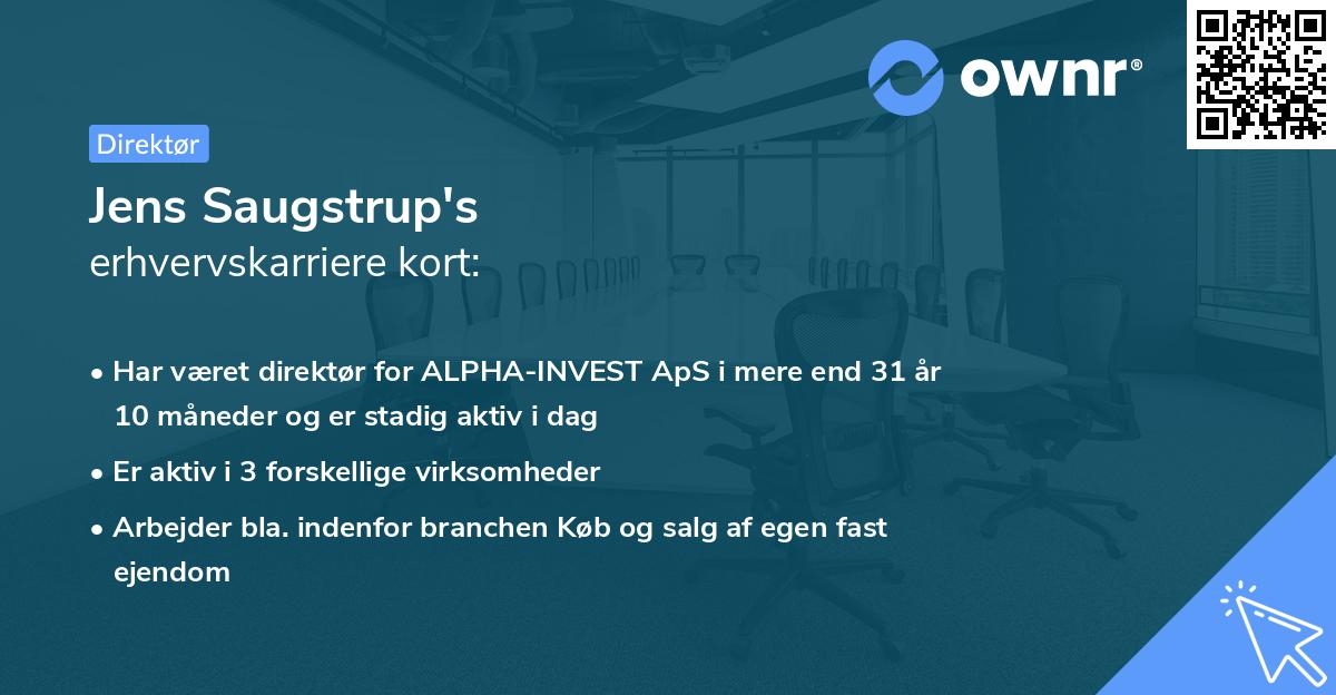 Jens Saugstrup's erhvervskarriere kort