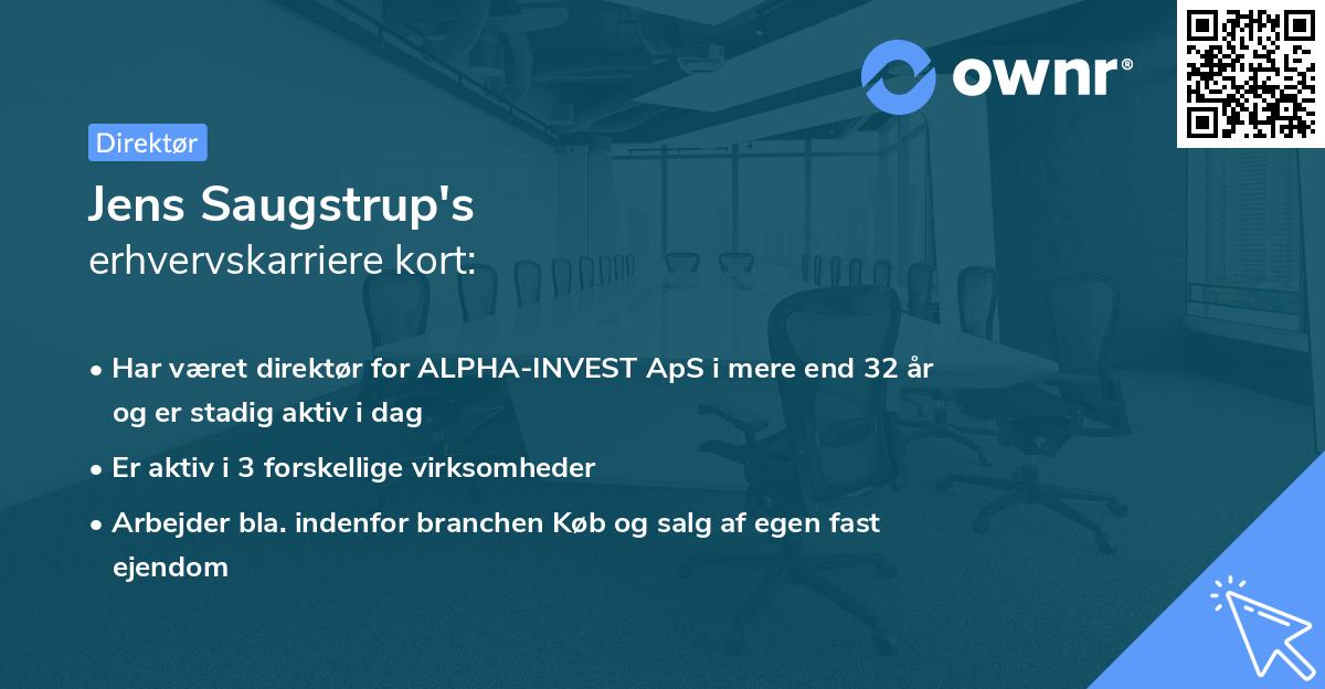 Jens Saugstrup's erhvervskarriere kort
