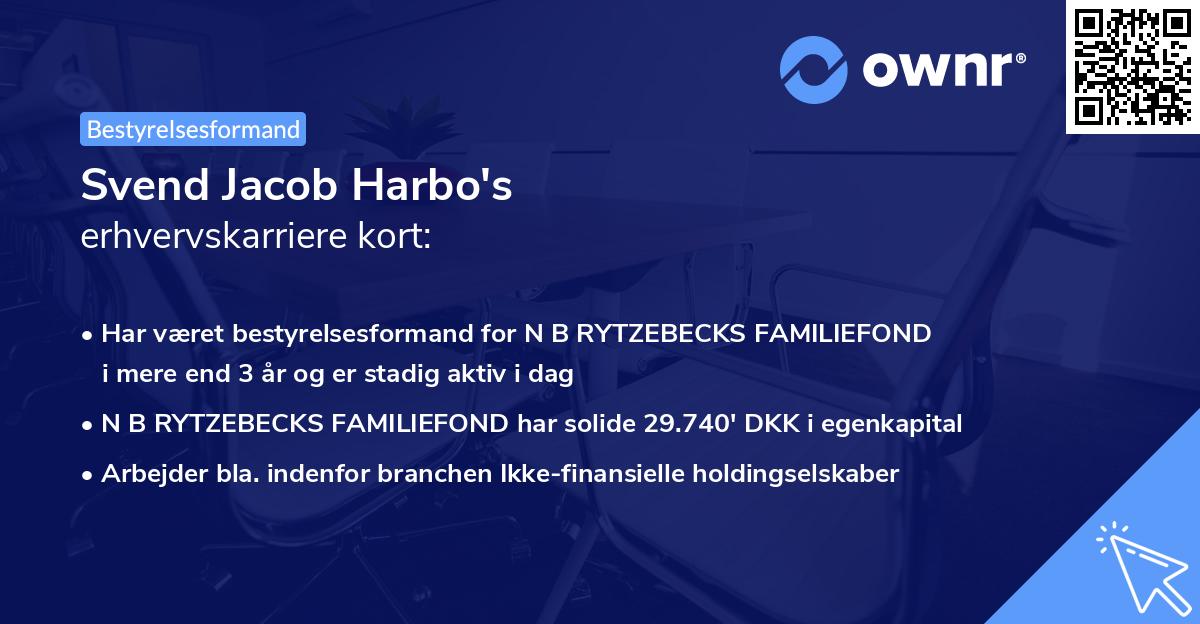 Svend Jacob Harbo's erhvervskarriere kort