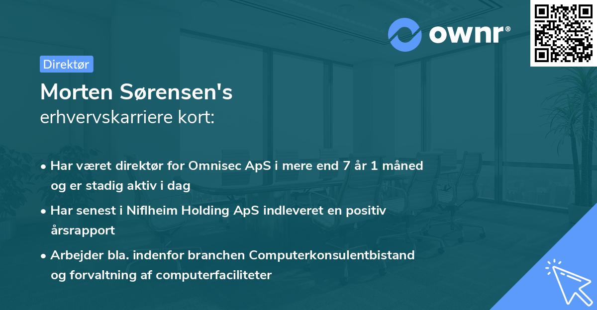 Morten Sørensen's erhvervskarriere kort