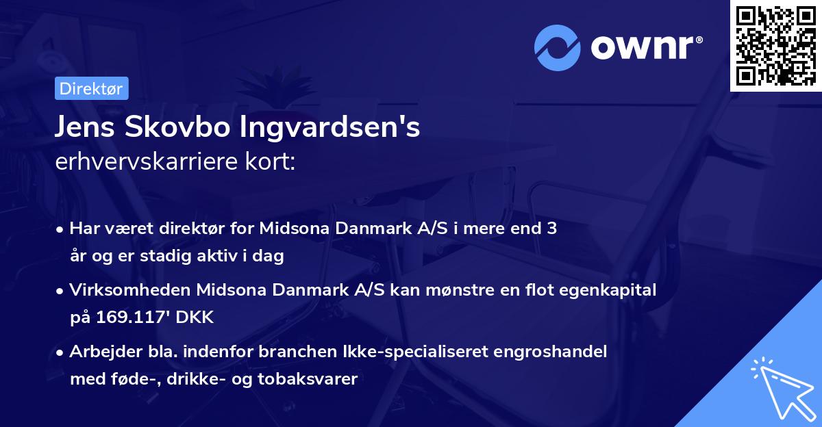 Jens Skovbo Ingvardsen's erhvervskarriere kort