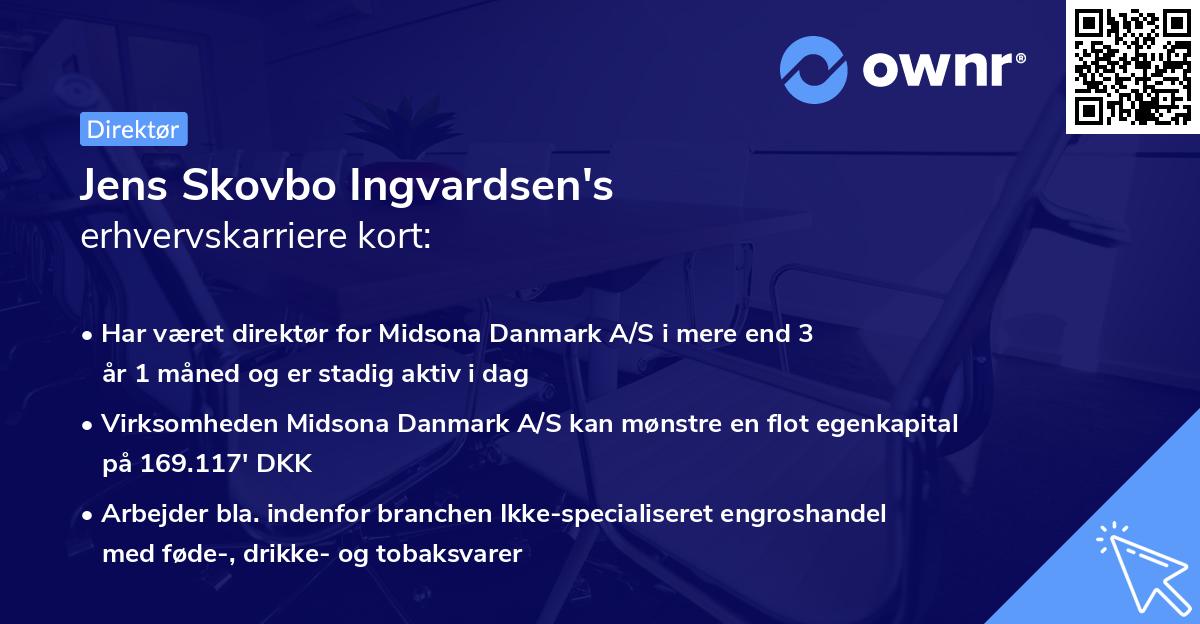 Jens Skovbo Ingvardsen's erhvervskarriere kort