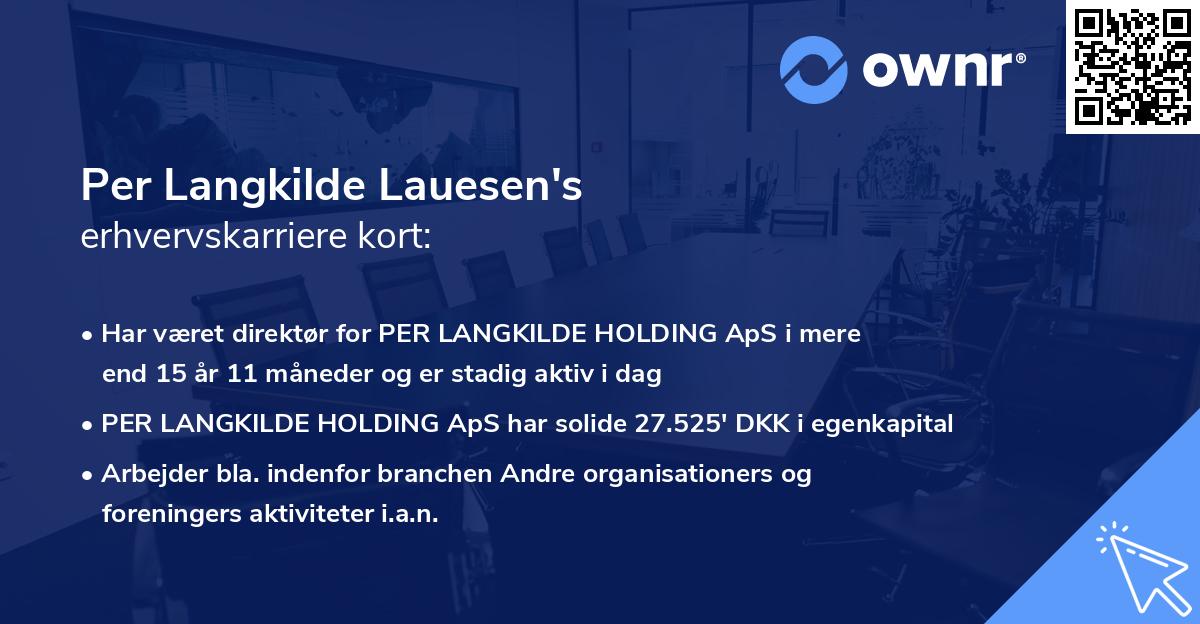 Per Langkilde Lauesen's erhvervskarriere kort