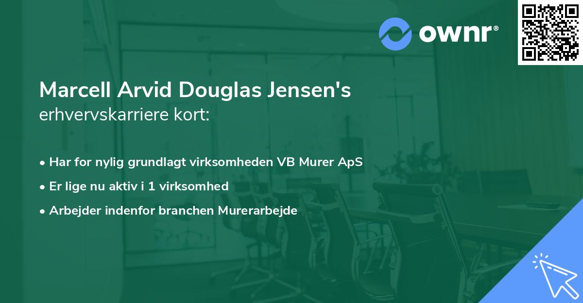 Marcell Arvid Douglas Jensen's erhvervskarriere kort