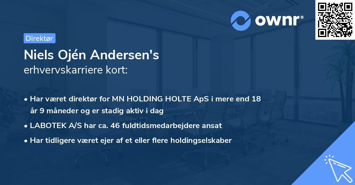 Niels Ojén Andersen's erhvervskarriere kort