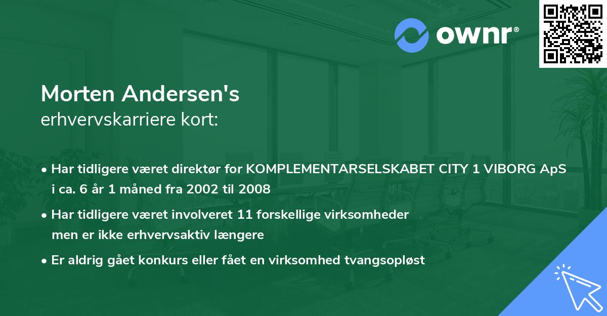 Morten Andersen's erhvervskarriere kort