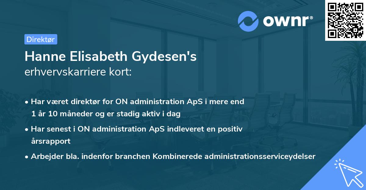 Hanne Elisabeth Gydesen's erhvervskarriere kort