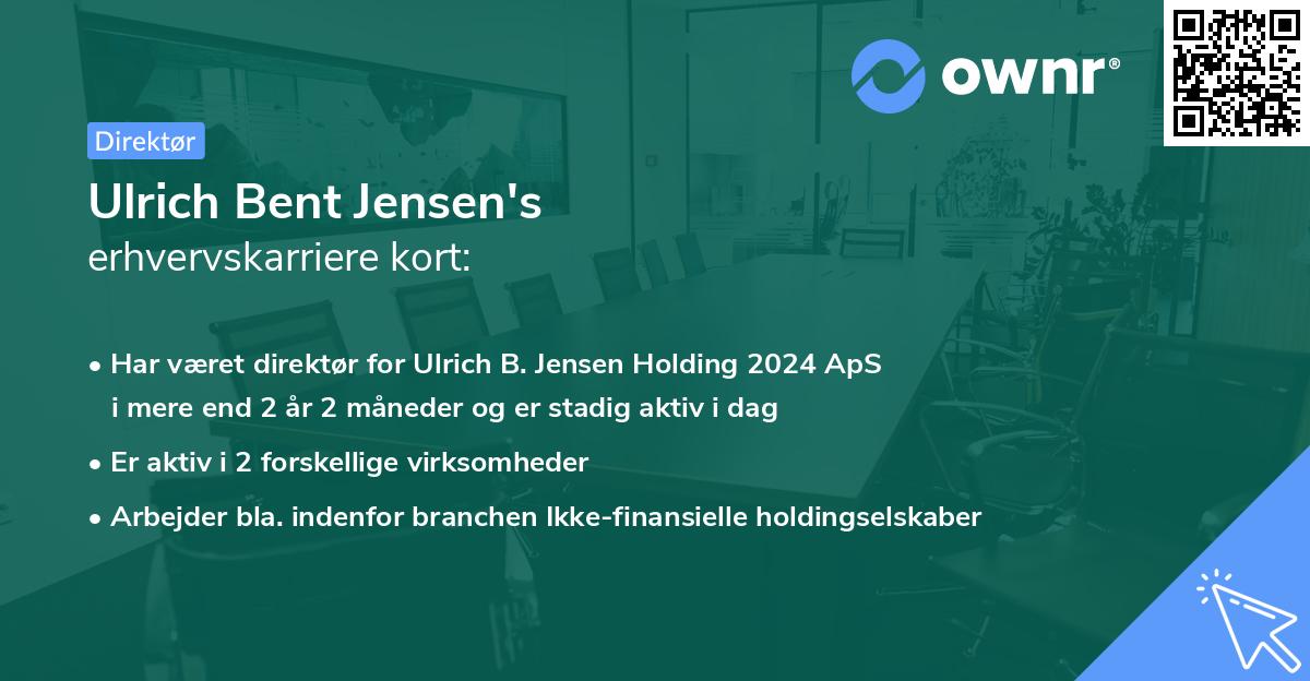 Ulrich Bent Jensen's erhvervskarriere kort