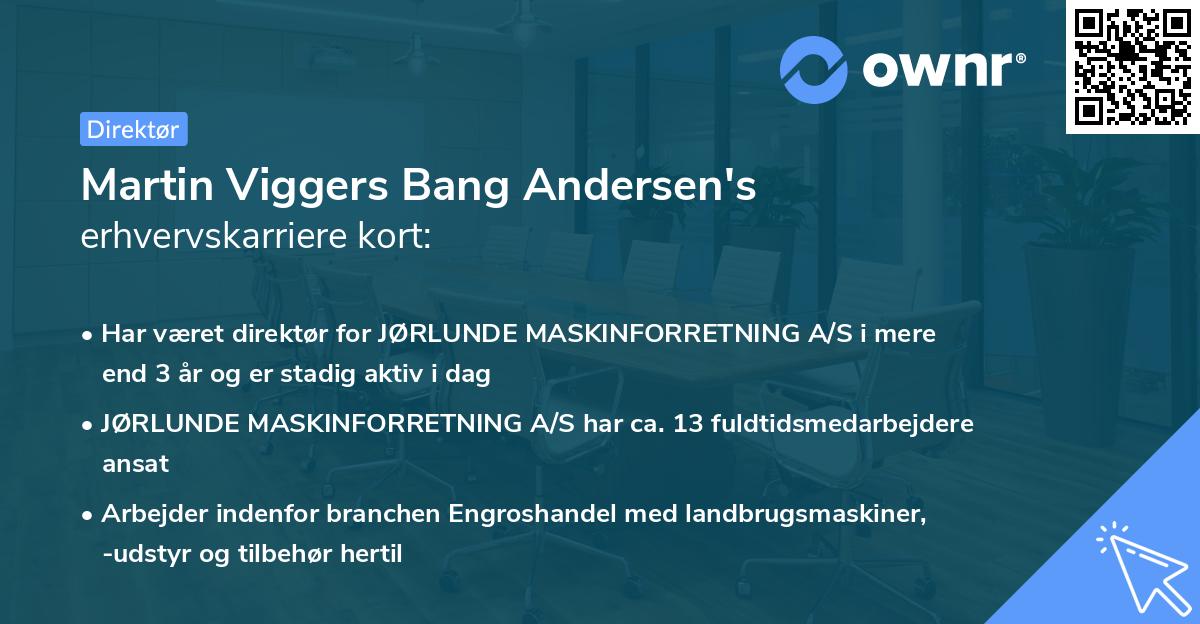 Martin Viggers Bang Andersen's erhvervskarriere kort