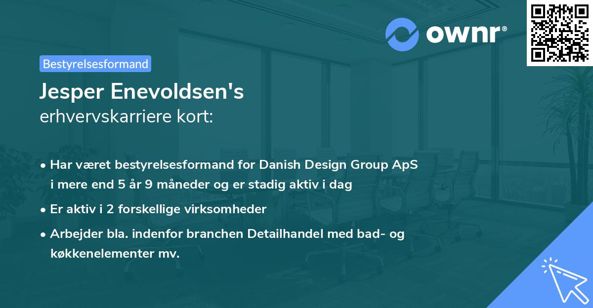Jesper Enevoldsen's erhvervskarriere kort