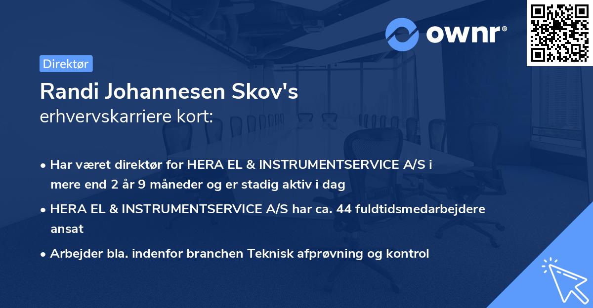 Randi Johannesen Skov's erhvervskarriere kort