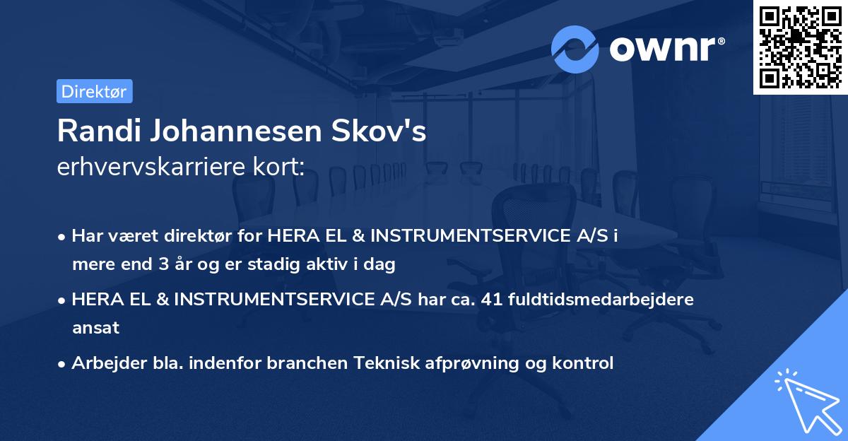 Randi Johannesen Skov's erhvervskarriere kort