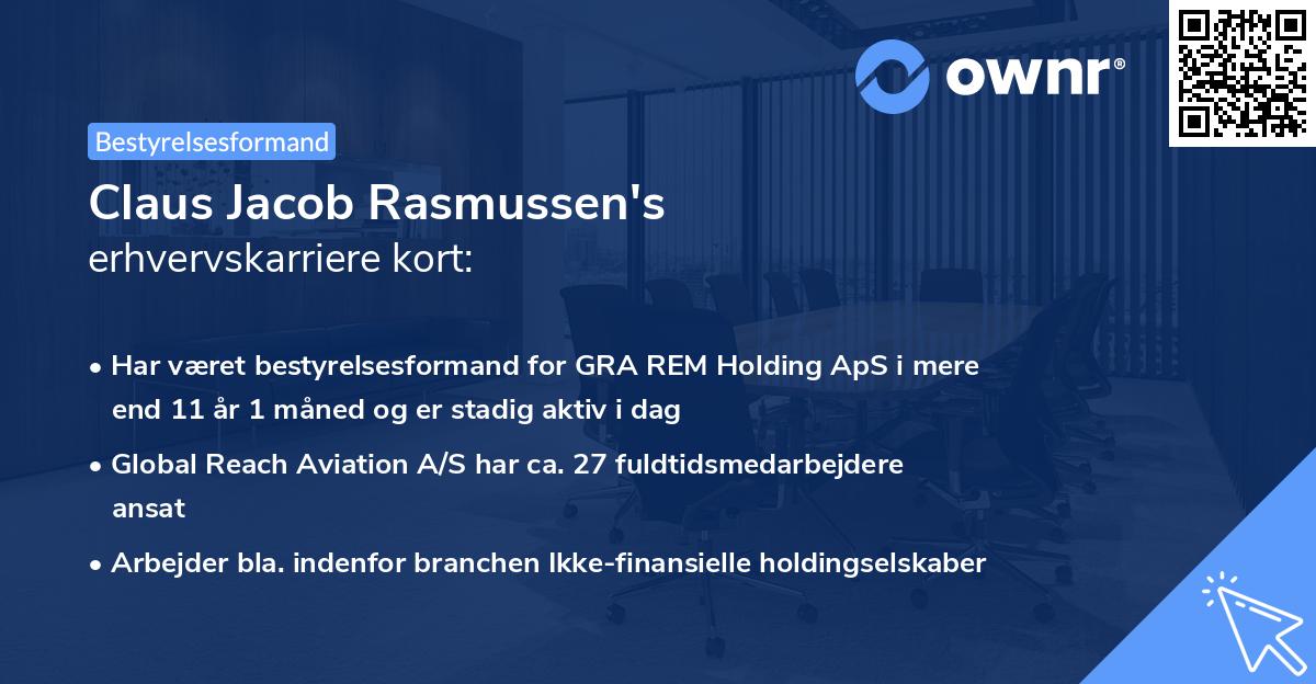 Claus Jacob Rasmussen's erhvervskarriere kort
