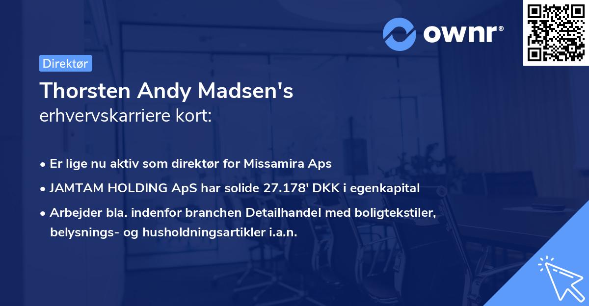 Thorsten Andy Madsen's erhvervskarriere kort