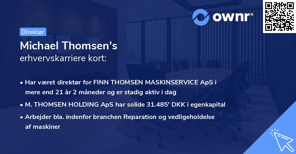 Michael Thomsen's erhvervskarriere kort