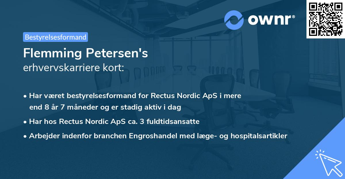 Flemming Petersen's erhvervskarriere kort