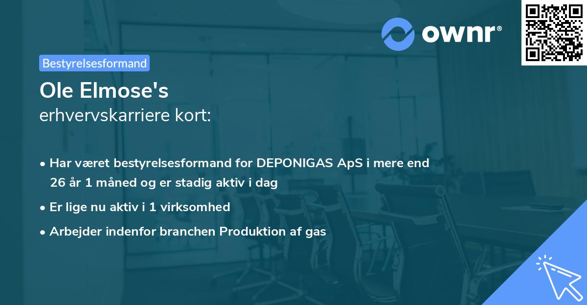 Ole Elmose's erhvervskarriere kort