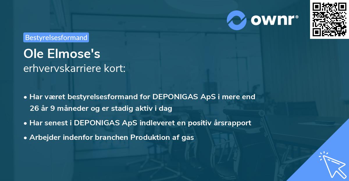 Ole Elmose's erhvervskarriere kort