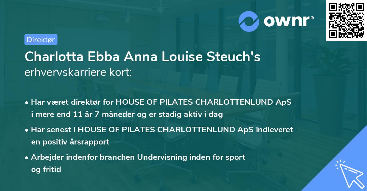 Charlotta Ebba Anna Louise Steuch's erhvervskarriere kort