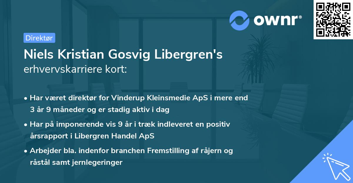 Niels Kristian Gosvig Libergren's erhvervskarriere kort