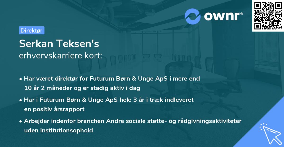 Serkan Teksen's erhvervskarriere kort