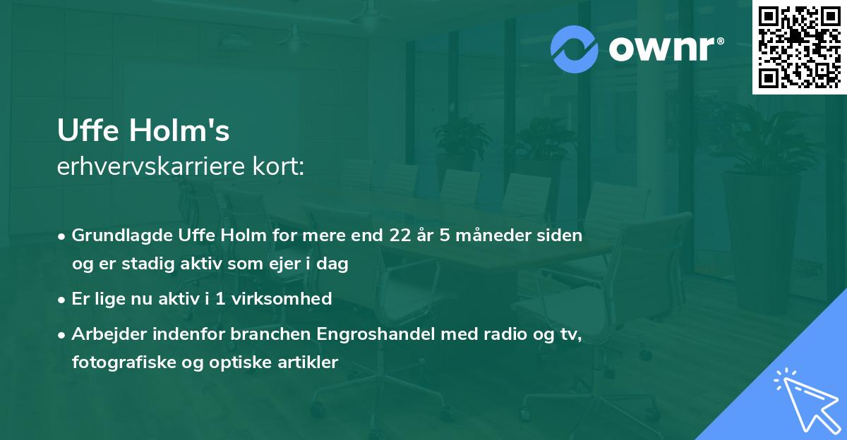 Uffe Holm's erhvervskarriere kort