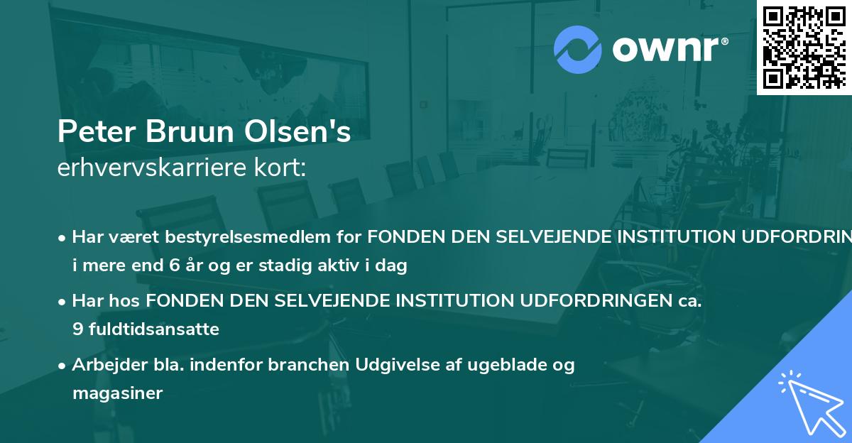 Peter Bruun Olsen's erhvervskarriere kort