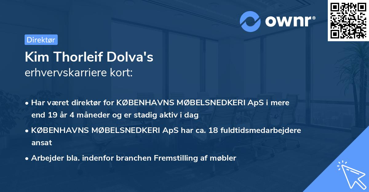 Kim Thorleif Dolva's erhvervskarriere kort