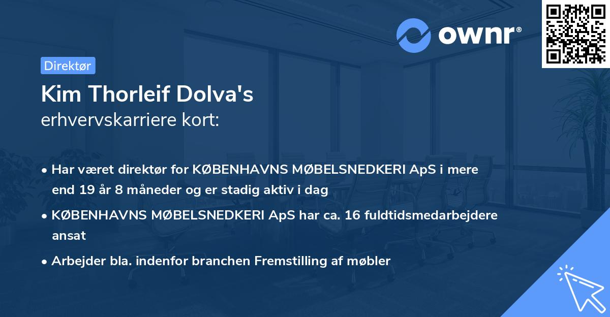 Kim Thorleif Dolva's erhvervskarriere kort