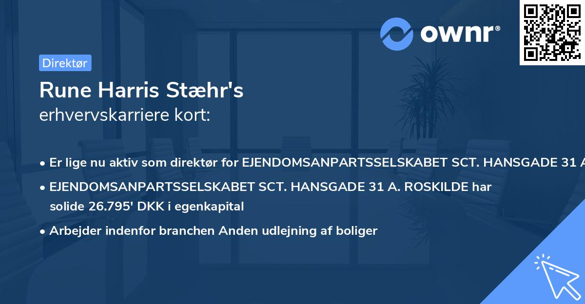 Rune Harris Stæhr's erhvervskarriere kort