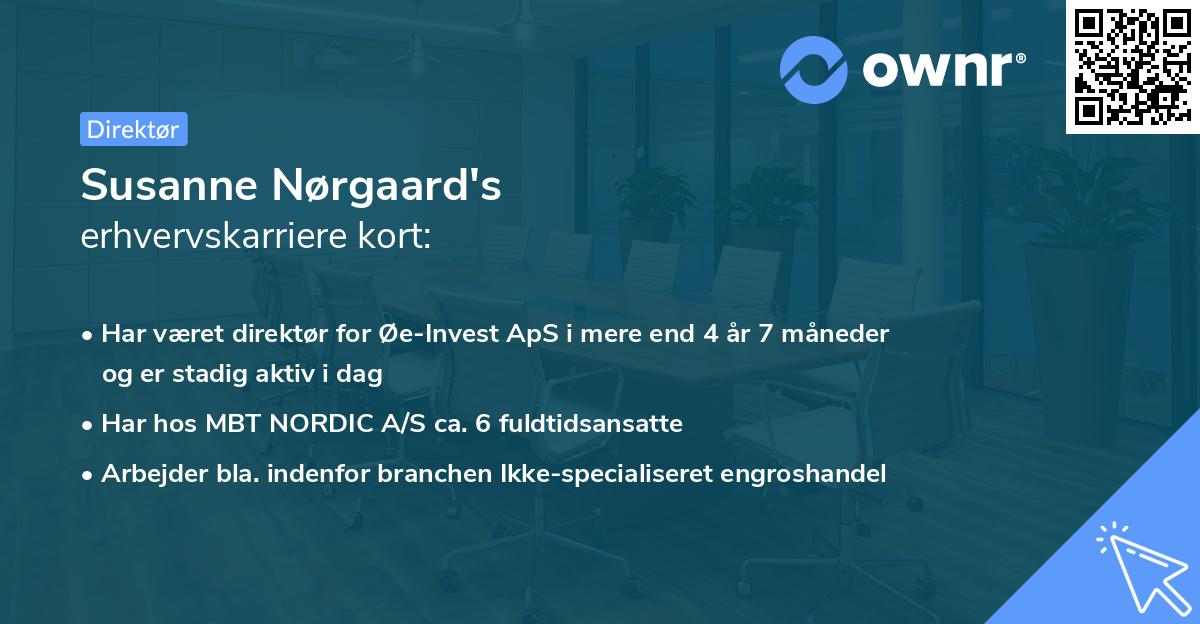 Susanne Nørgaard's erhvervskarriere kort