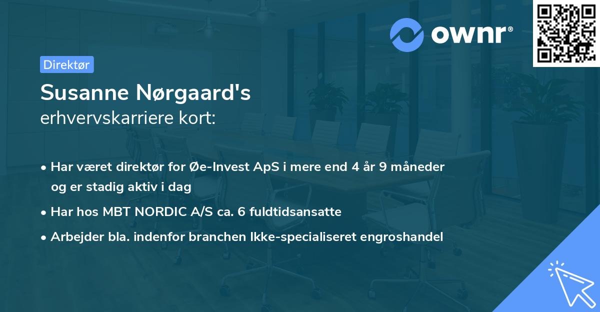Susanne Nørgaard's erhvervskarriere kort