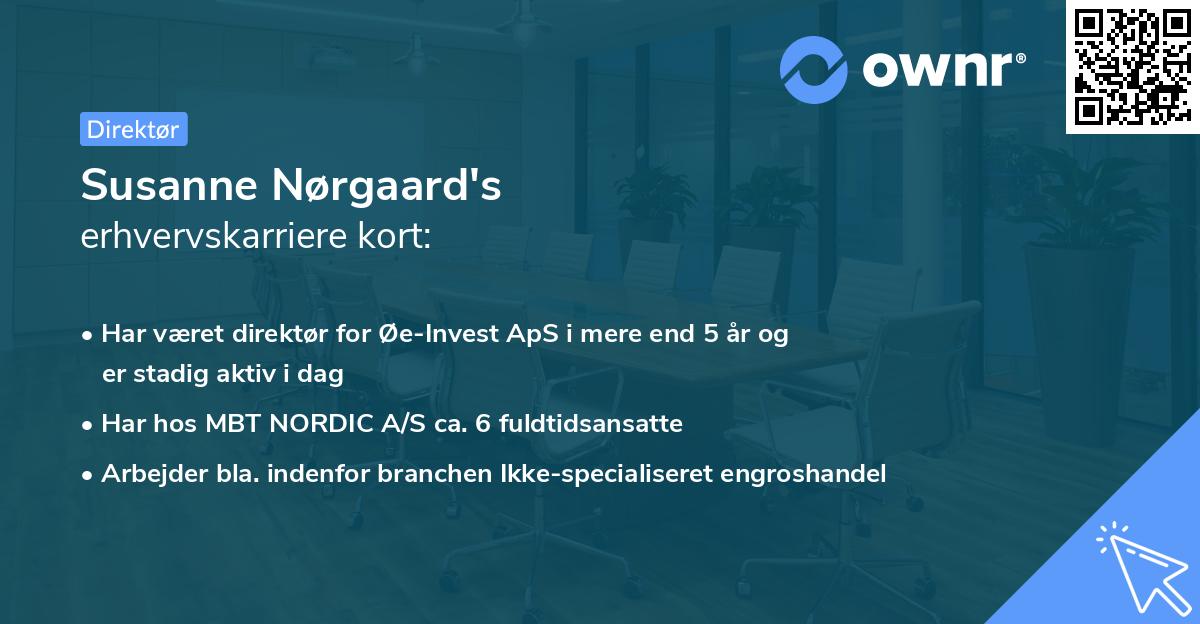 Susanne Nørgaard's erhvervskarriere kort