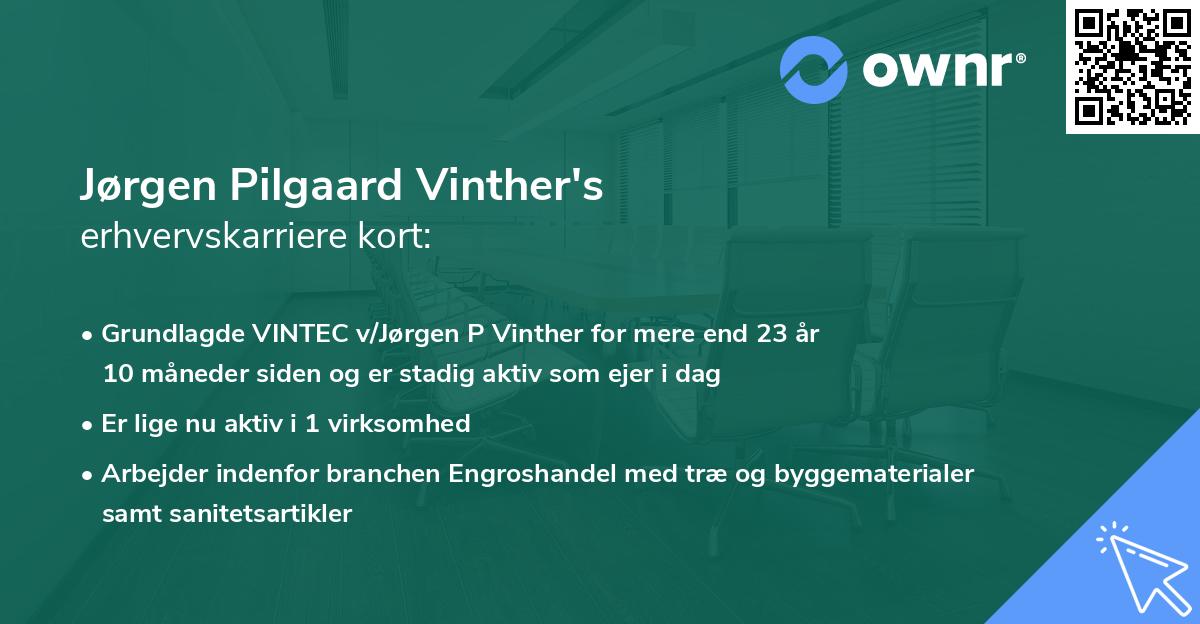 Jørgen Pilgaard Vinther's erhvervskarriere kort