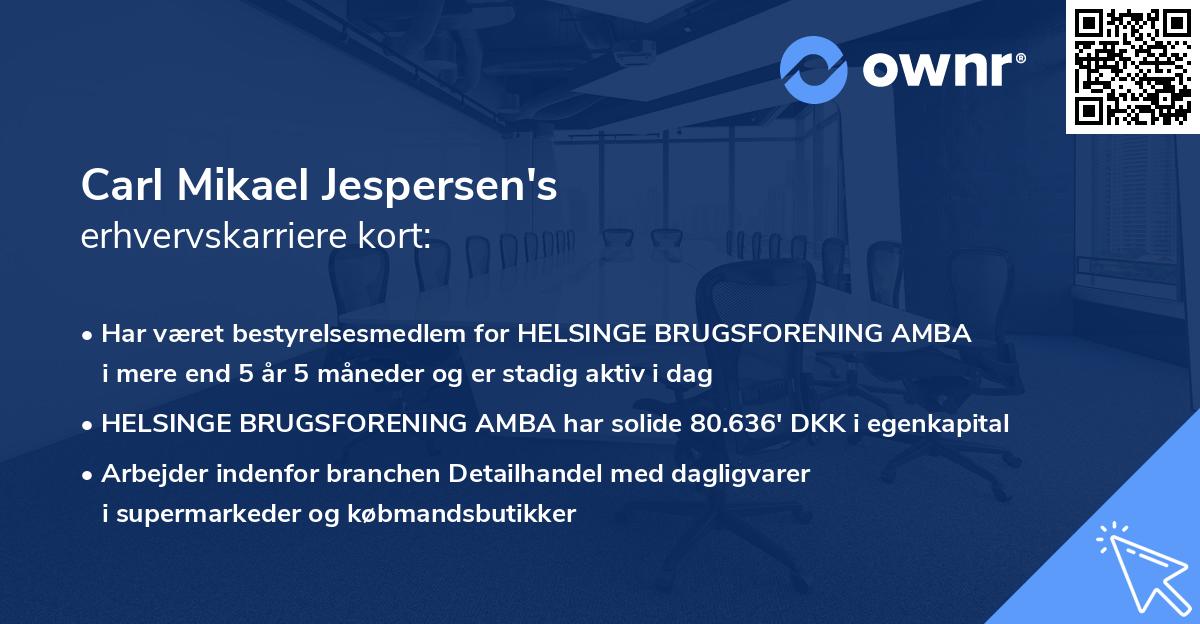 Carl Mikael Jespersen's erhvervskarriere kort