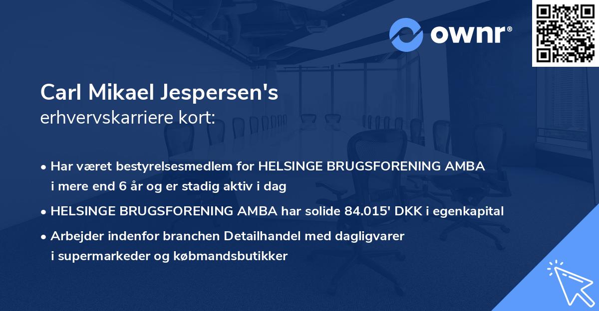 Carl Mikael Jespersen's erhvervskarriere kort