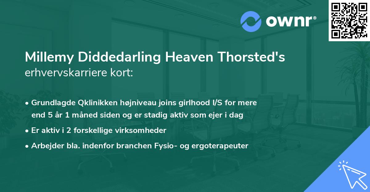 Millemy Diddedarling Heaven Thorsted's erhvervskarriere kort