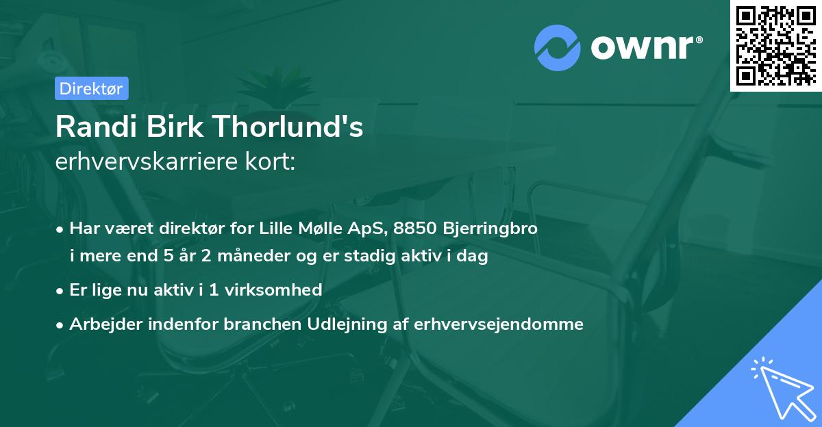 Randi Birk Thorlund's erhvervskarriere kort