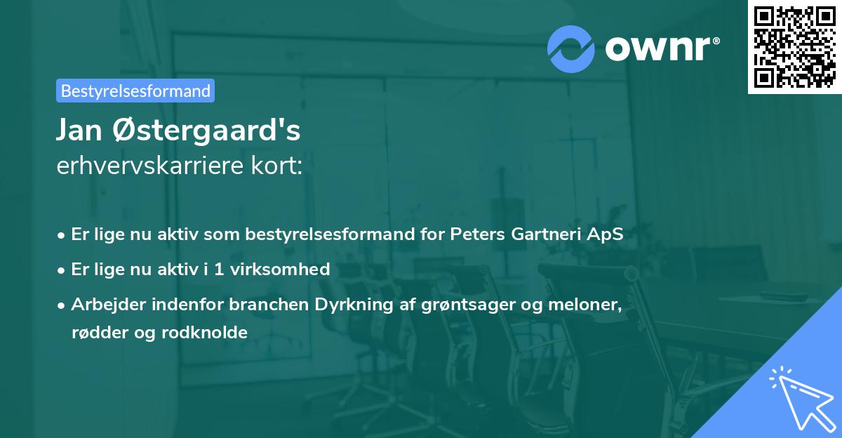 Jan Østergaard's erhvervskarriere kort