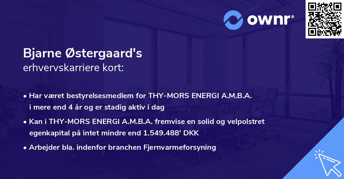 Bjarne Østergaard's erhvervskarriere kort