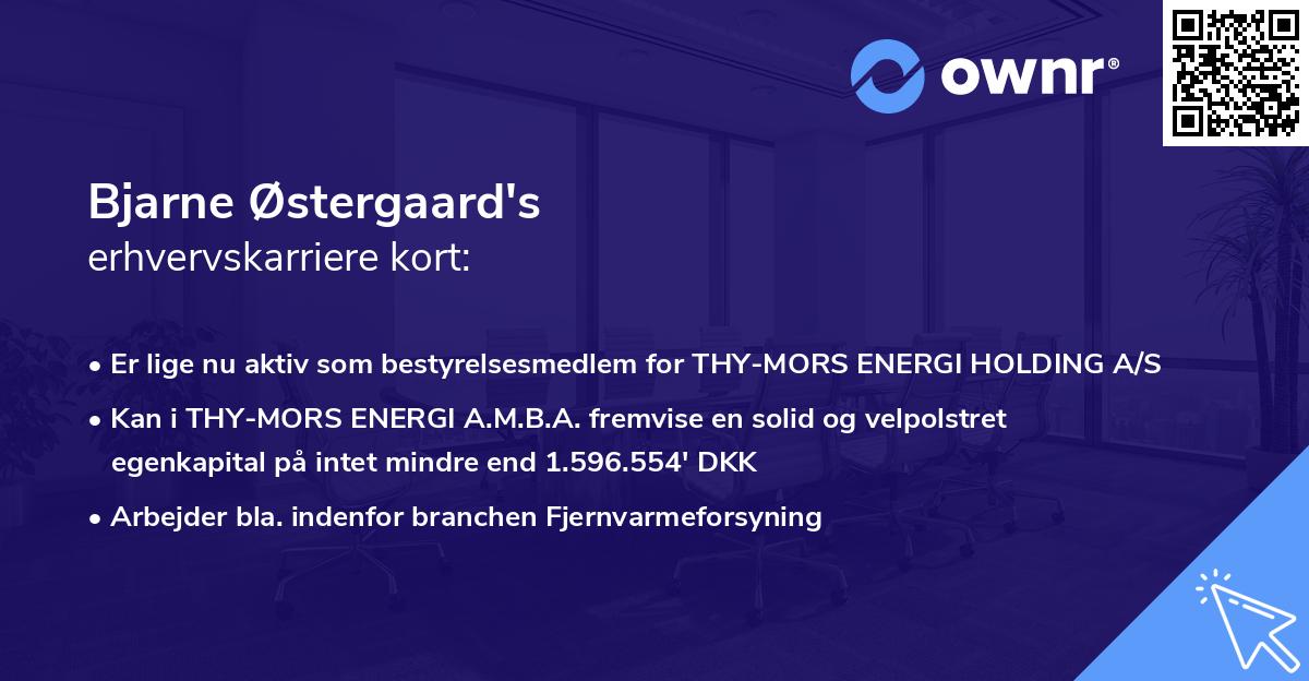 Bjarne Østergaard's erhvervskarriere kort